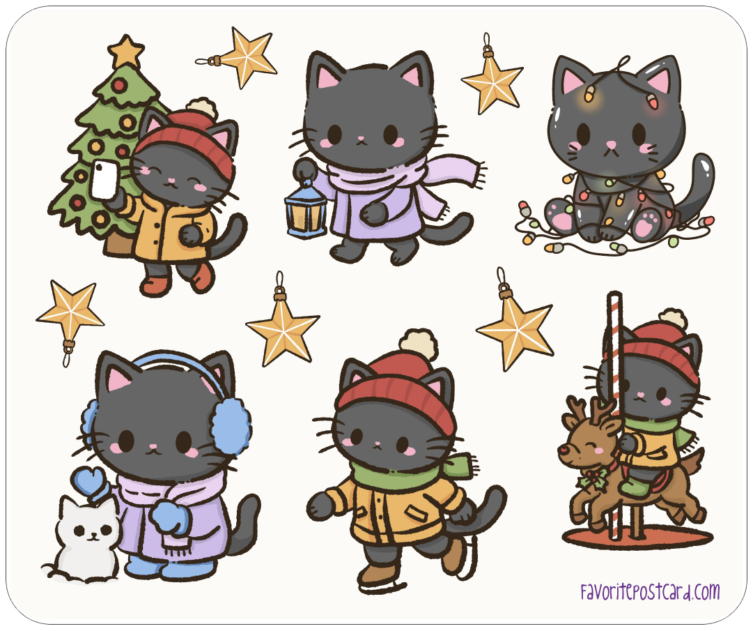 Sticker sheet #242: Christmas Cats - Image 2