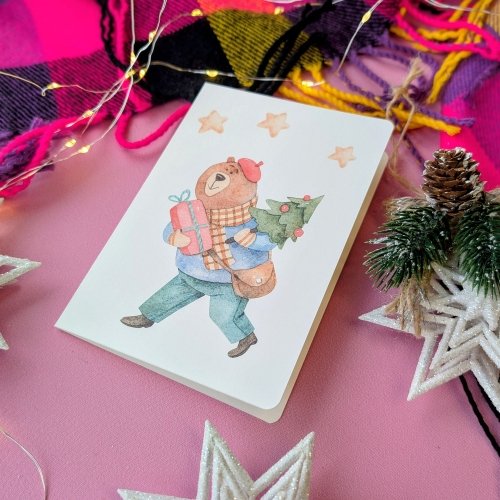 Greeting Card (Folded) #19: Christmas Bear