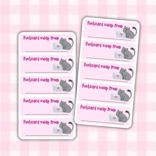 Postcard Swap Stickers: Pink