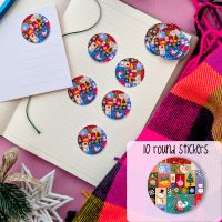 10 Sticker set: Christmas Round Stickers