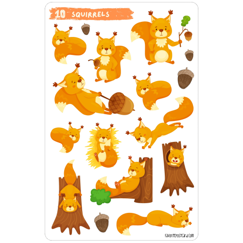 Sticker sheet: Squirels, MAXI