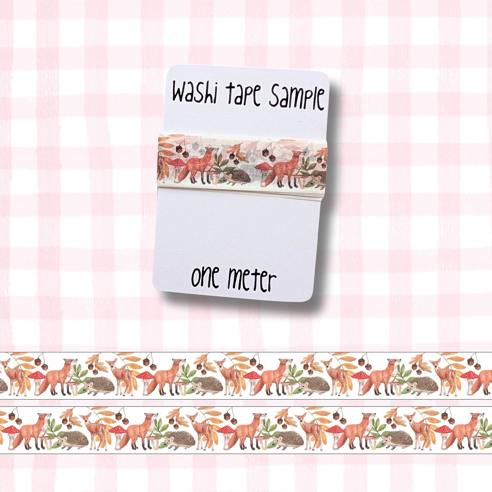 Washi Tape Sample, 1 meter: Forest Animals