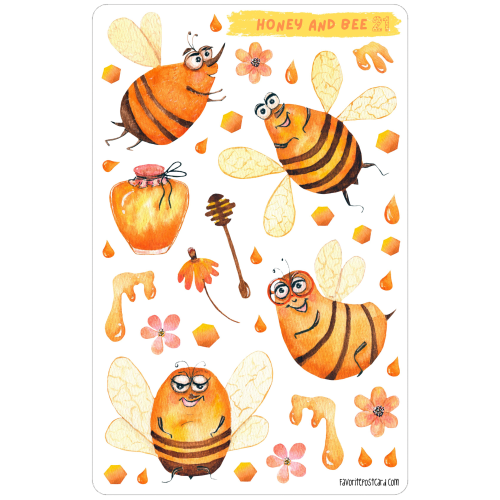 Sticker sheet: Honey and Bee, MAXI