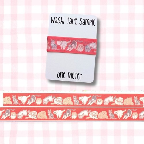 Washi Tape Sample, 1 meter: Cats