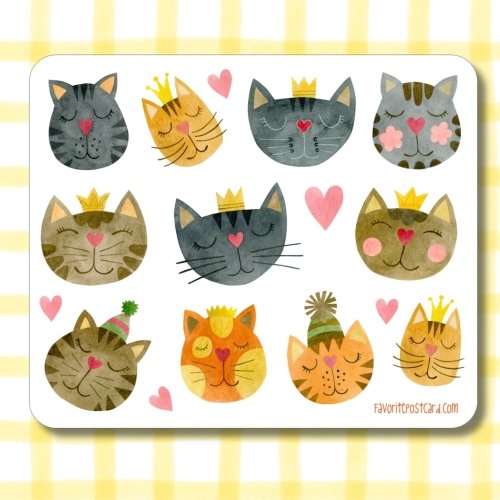 Sticker sheet #244: Cat Faces, MINI