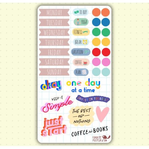 Sticker sheet #246: One Day at a Time