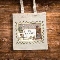 Canvas Tote Bag: Let's go to the library!