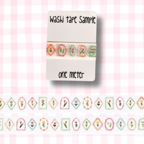 Washi Tape Sample, 1 meter: Floral Frames