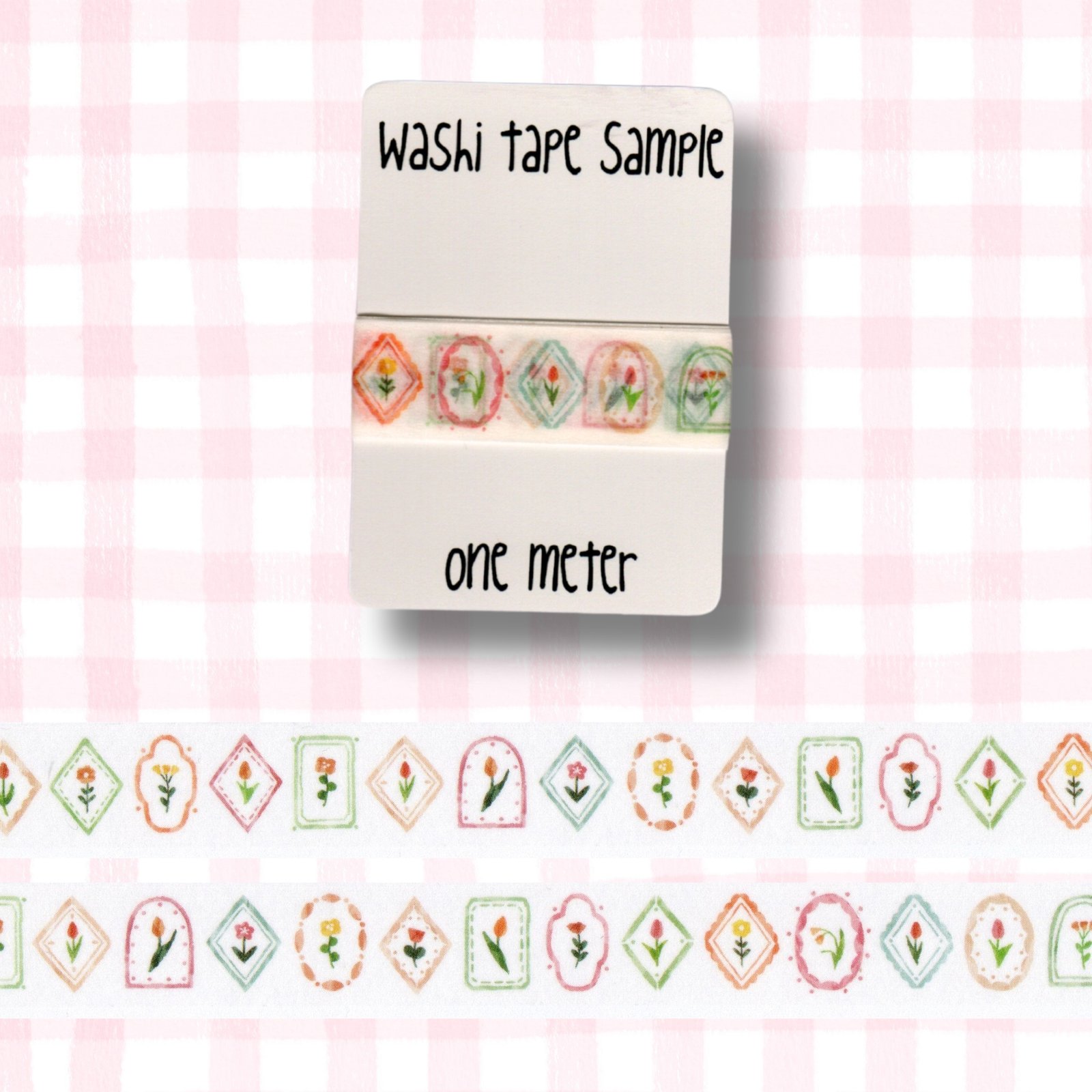 Washi Tape Sample, 1 meter: Floral Frames