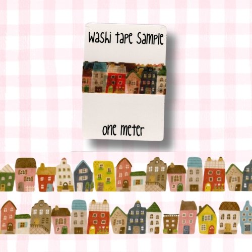 Washi Tape Sample, 1 meter: Die-cut Houses