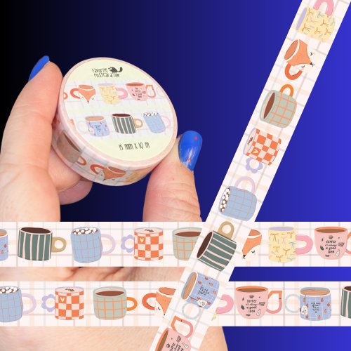 Washi tape #128: Coffee Cups & Quiet Moments