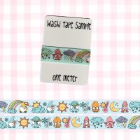 Washi Tape Sample, 1 meter: Weather gnomes