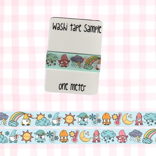 Washi Tape Sample, 1 meter: Weather gnomes