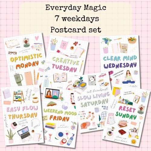 Everyday Magic | Weekdays postcard bundle (7 pcs)