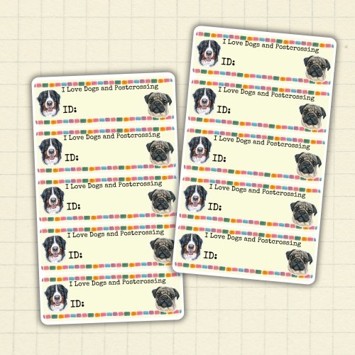 Stickers for Postcrossing: I love dogs and Postcrossing
