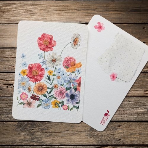 Textured Paper Postcard: Wildflower Garden