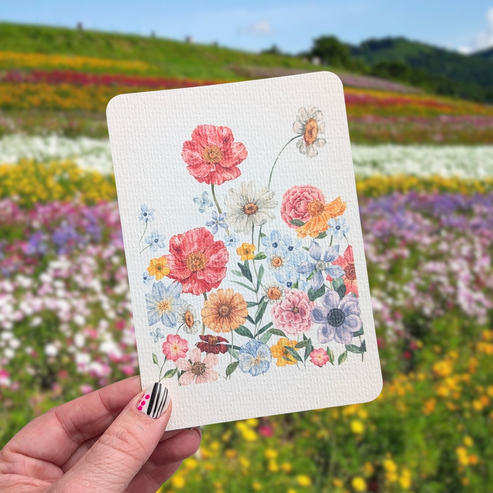 Textured Paper Postcard: Wildflower Garden - Image 2