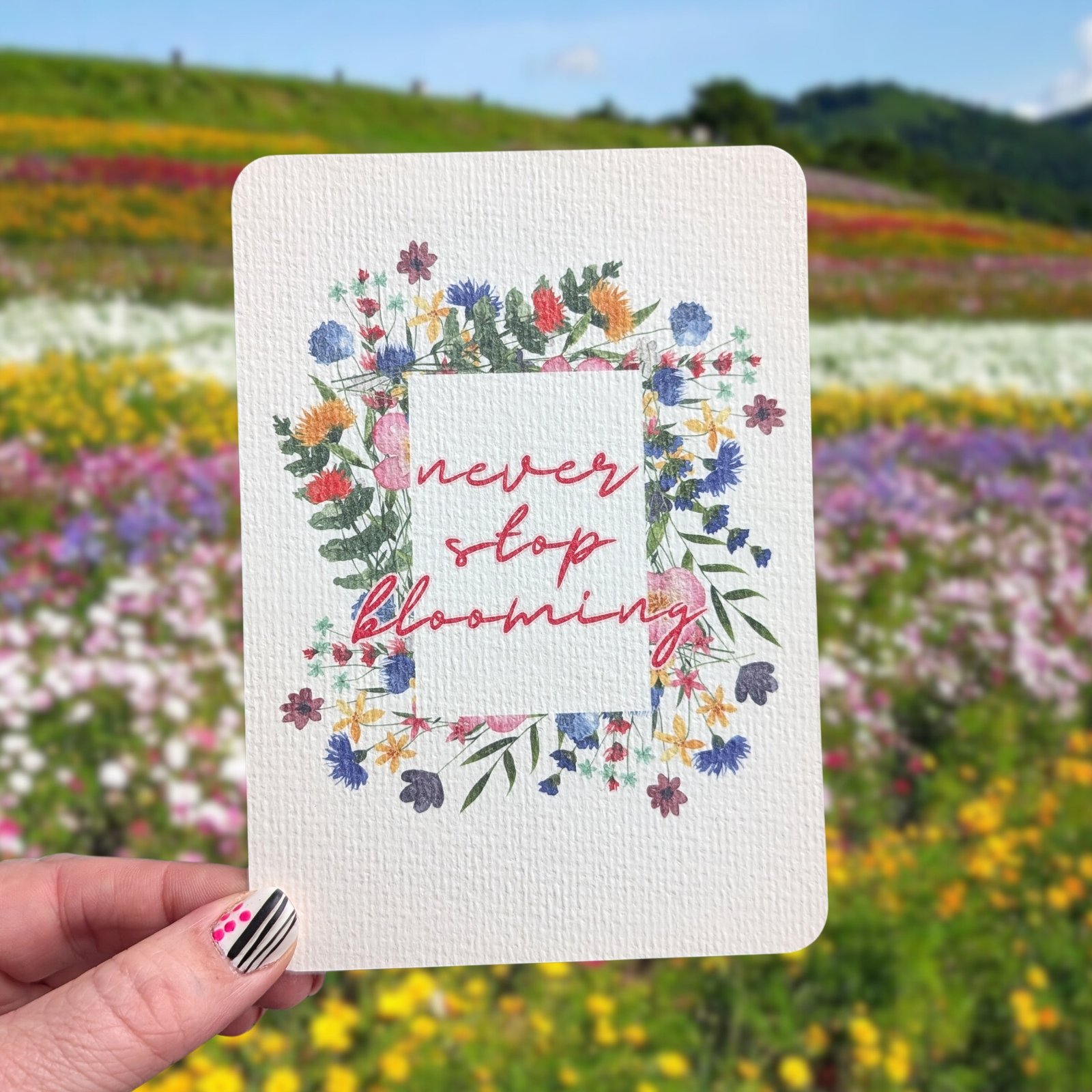 Textured Paper Postcard: Never Stop Blooming - Image 2