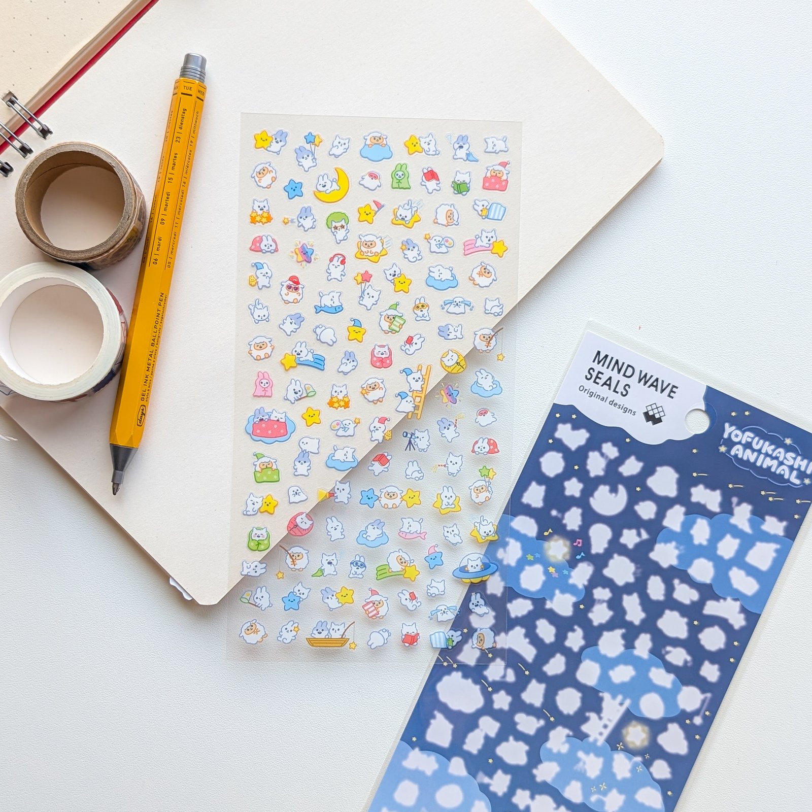 Sticker sheet #285: Animal Stickers with Stars & Moon
