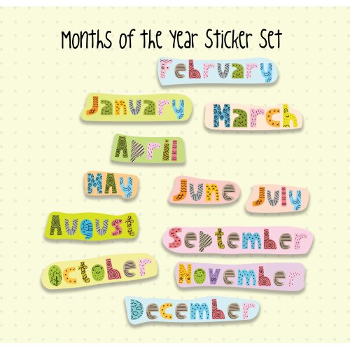 Months of the Year Sticker Set (12 pcs)