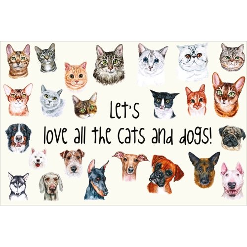 Postcard #2358 | Let’s Love all the Cats and Dogs