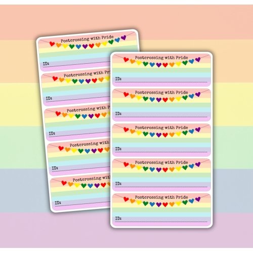 Stickers for Postcrossing: Postcrossing with Pride ID Stickers