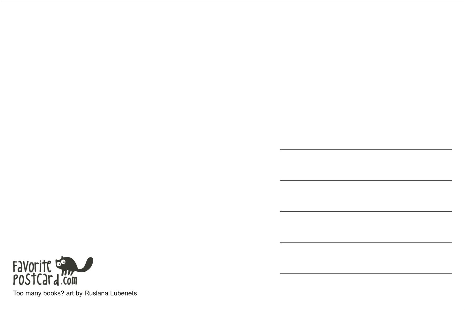 Postcard #2368 | Too Many Books - Image 2