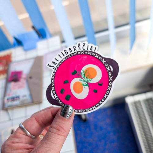 Vinyl sticker #088: Šaltibarščiai | Pink Soup