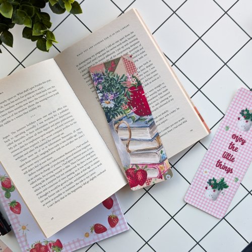 Bookmark #127: Cottage Summer Books & Strawberries