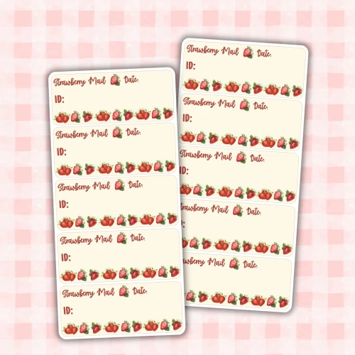 Stickers for Postcrossing: Strawberry Mail