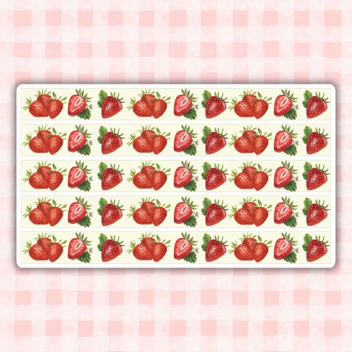 Sticker sheet #295: Strawberries Washi Sticker Strips
