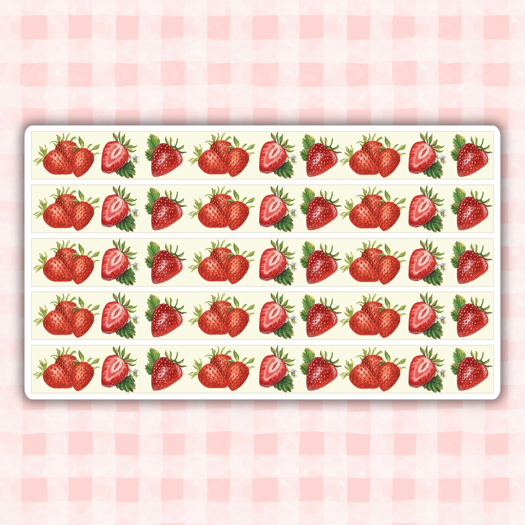 Sticker sheet #295: Strawberries Washi Sticker Strips