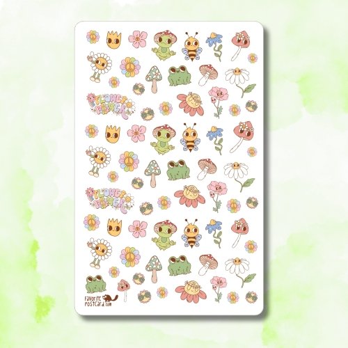 Tiny Postcard Stickers | Boho Flower