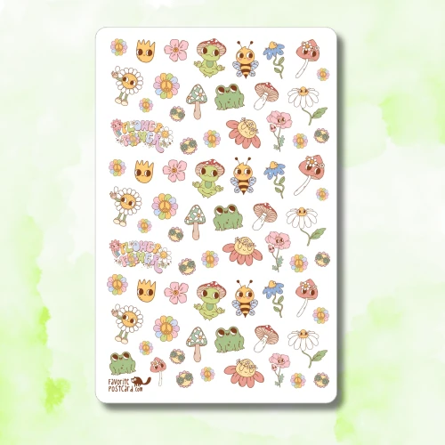 Tiny Postcard Stickers | Boho Flower