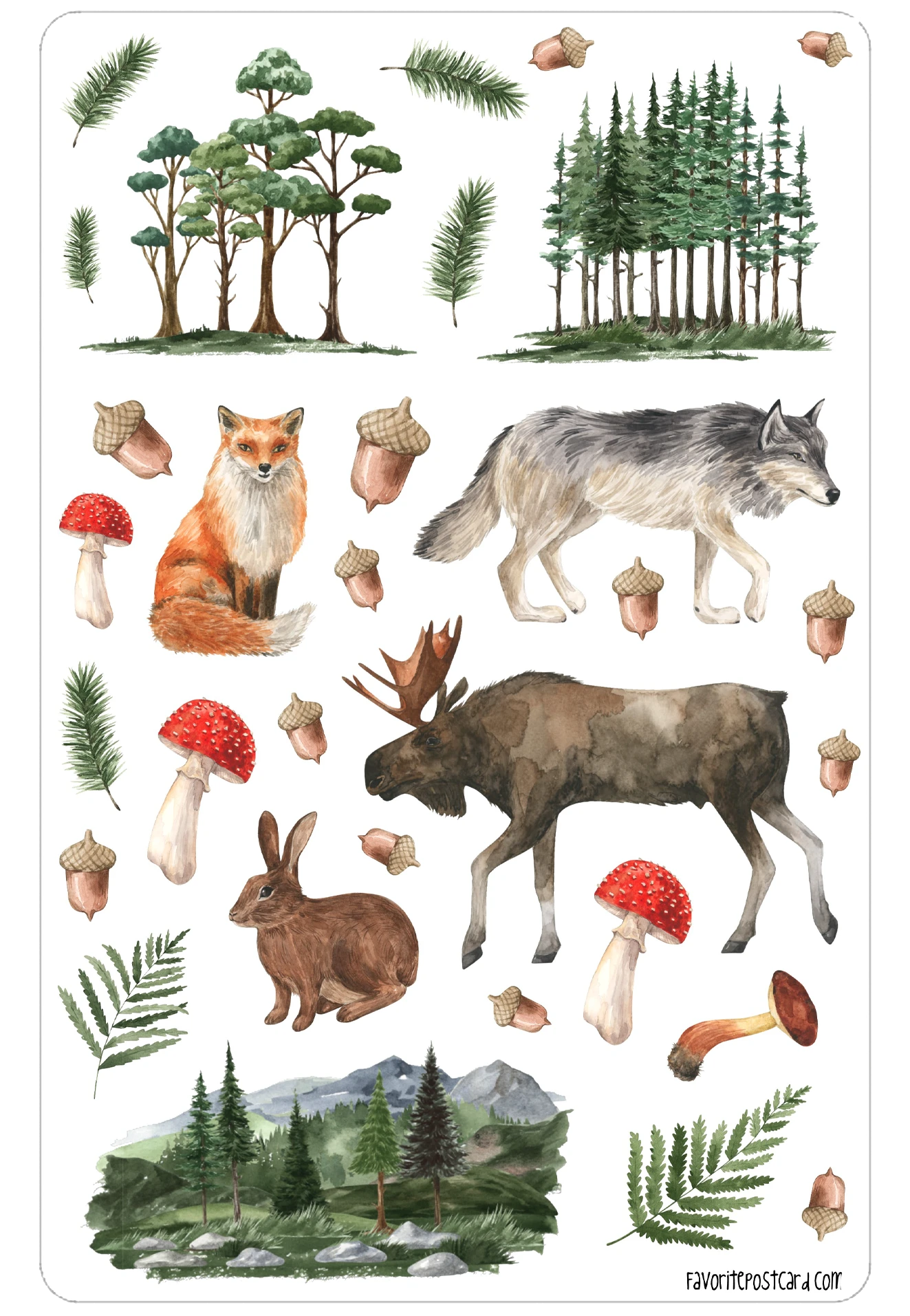 Sticker sheet: Forest Animals - Image 2