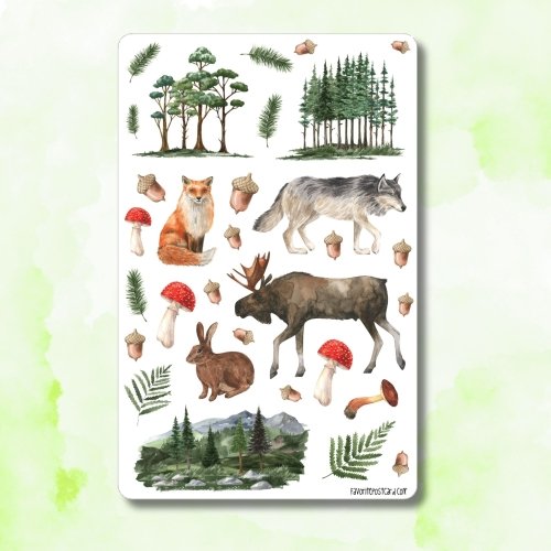 Sticker sheet: Forest Animals