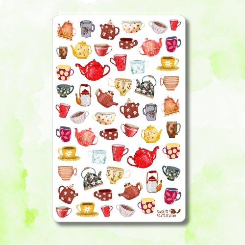 Tiny Postcard Stickers | Tea