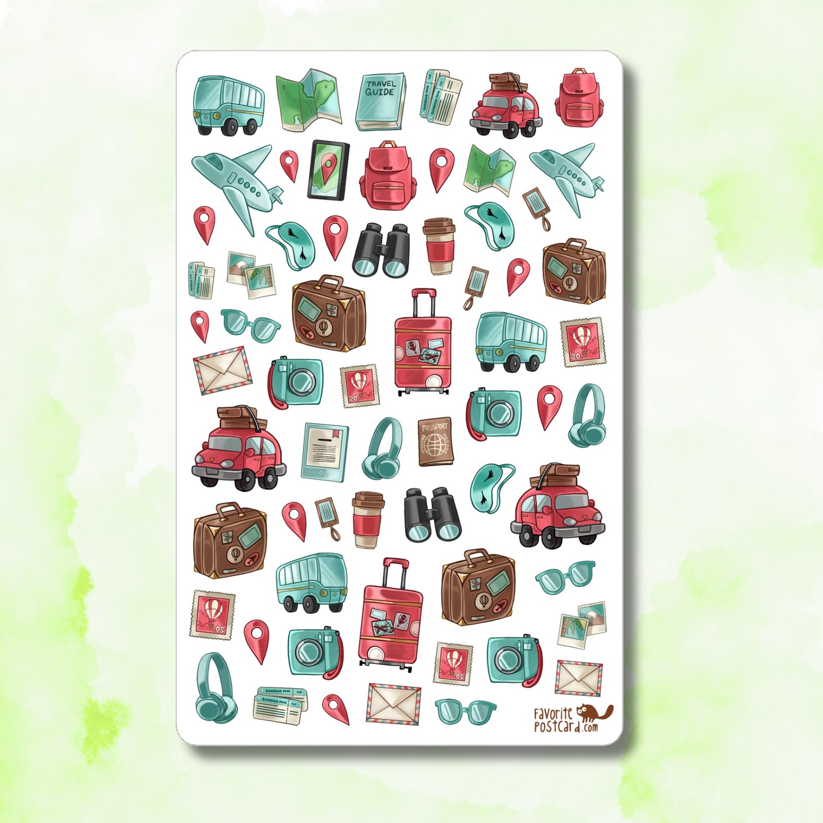 Tiny Postcard Stickers | Traveling