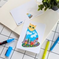 Textured Paper Postcard: City Cat - Image 2