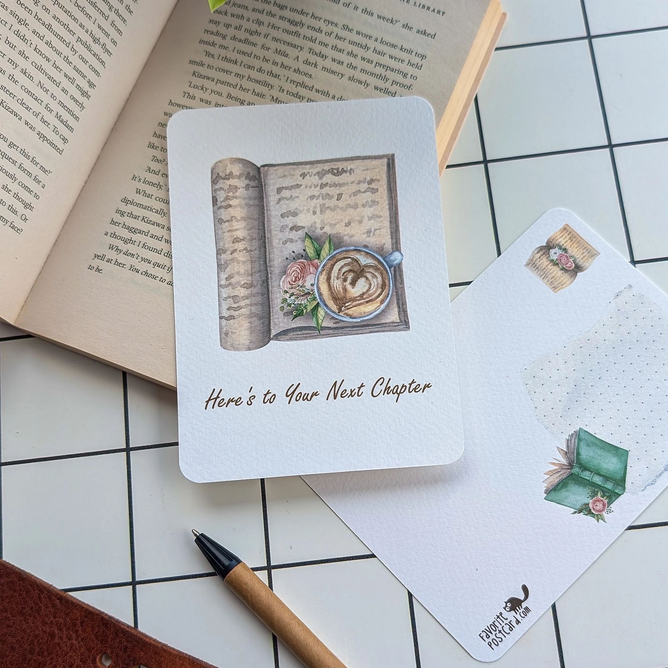 Textured Paper Postcard: Here’s to Your Next Chapter - Image 5