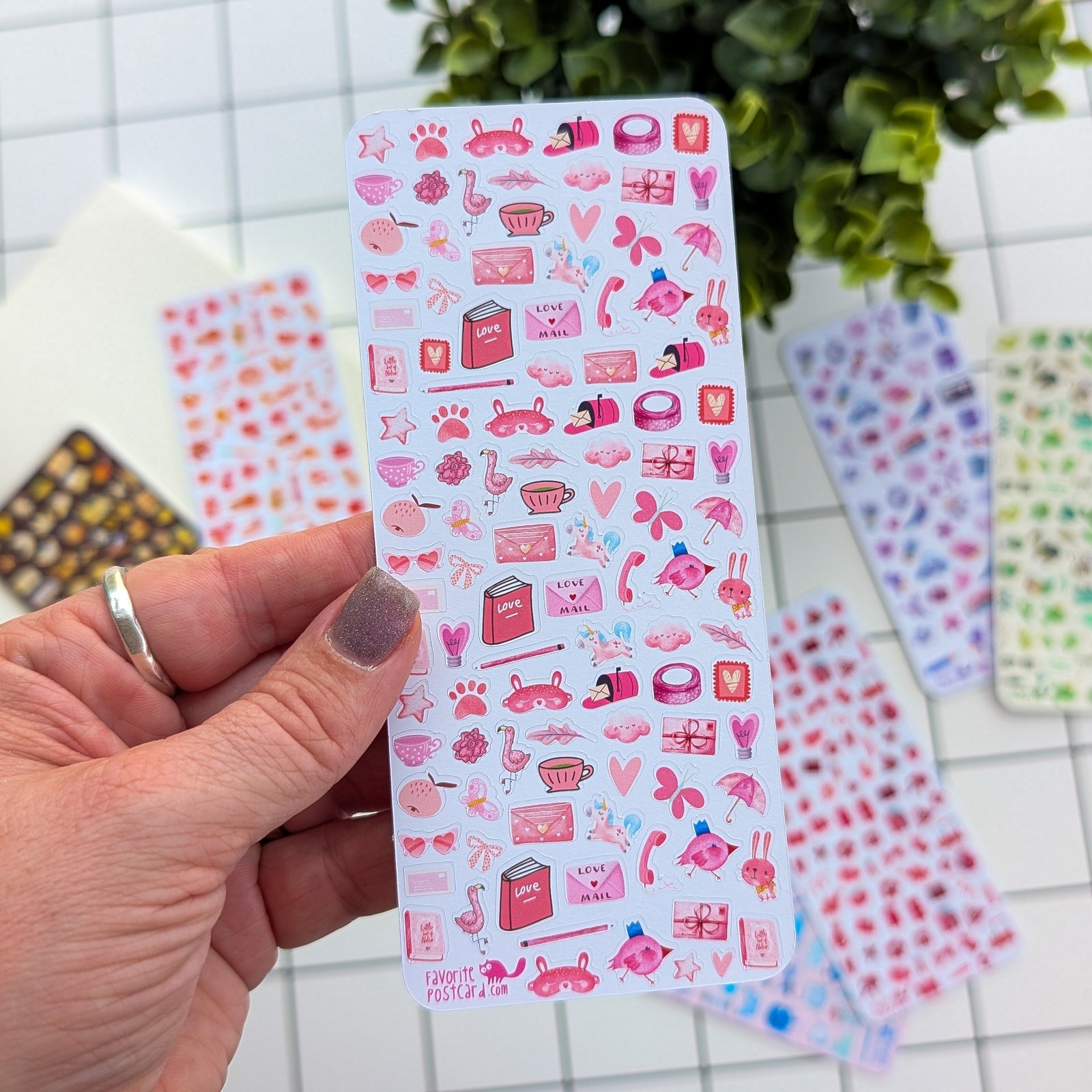 Tiny Postcard Stickers | Pink Things - Image 2