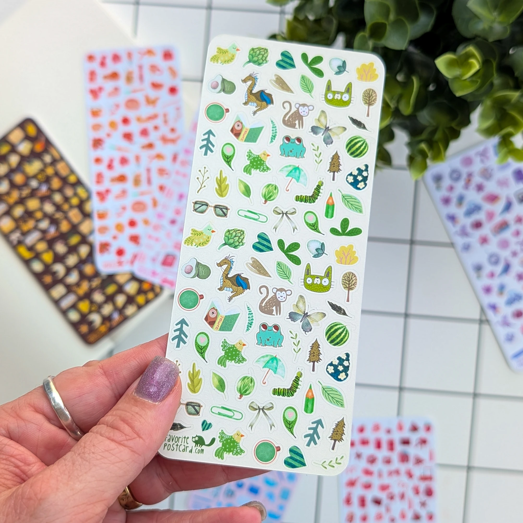 Tiny Postcard Stickers | Green Things - Image 5