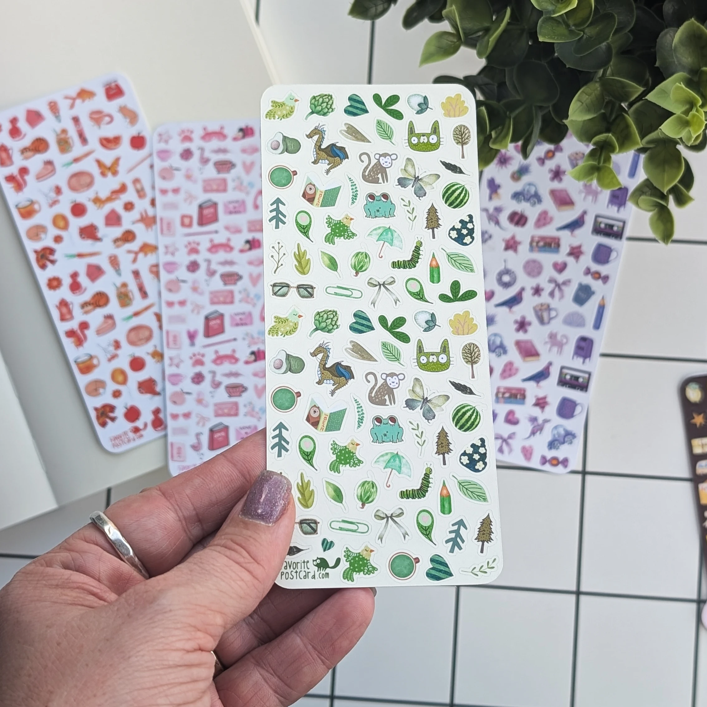 Tiny Postcard Stickers | Green Things - Image 4