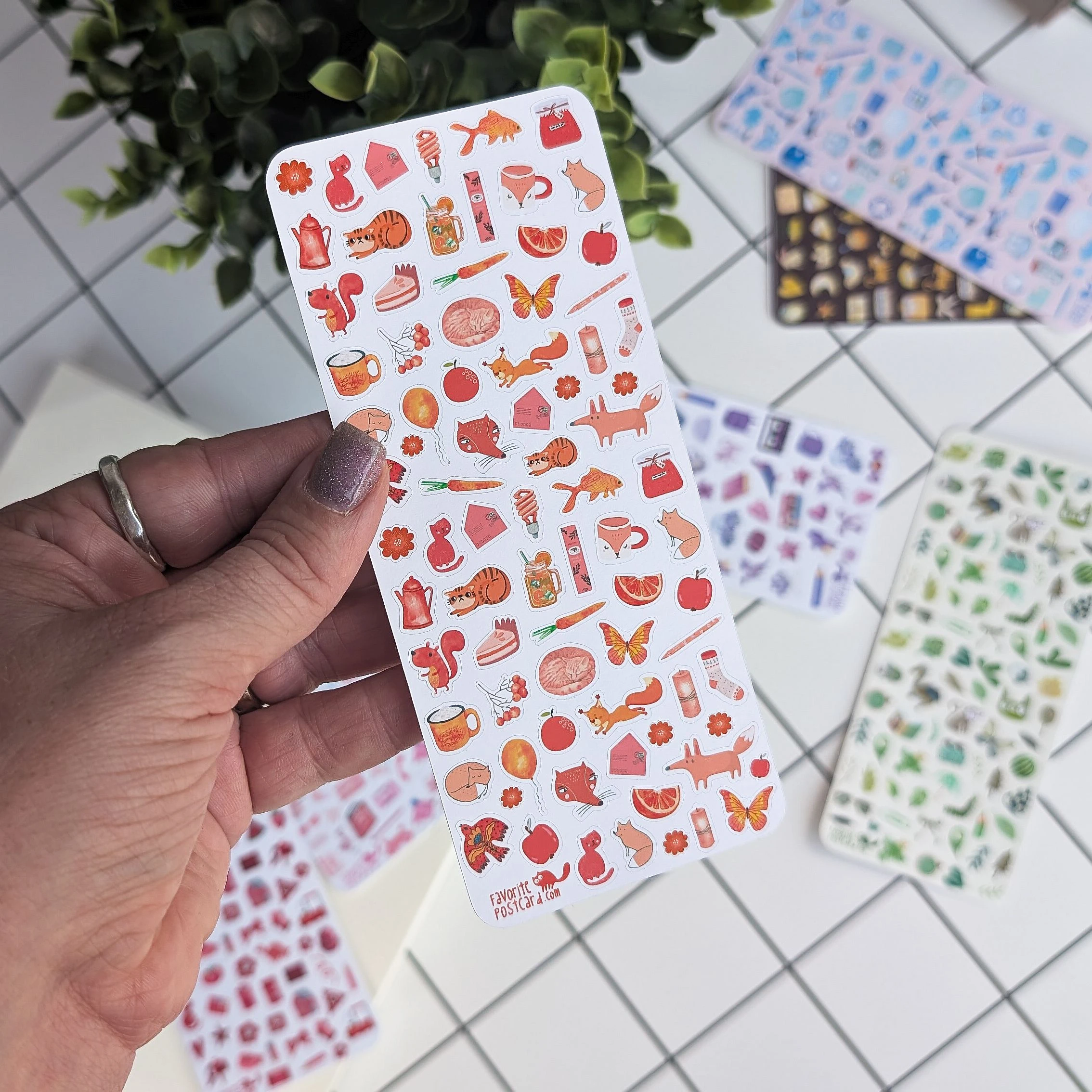 Tiny Postcard Stickers | Orange Things