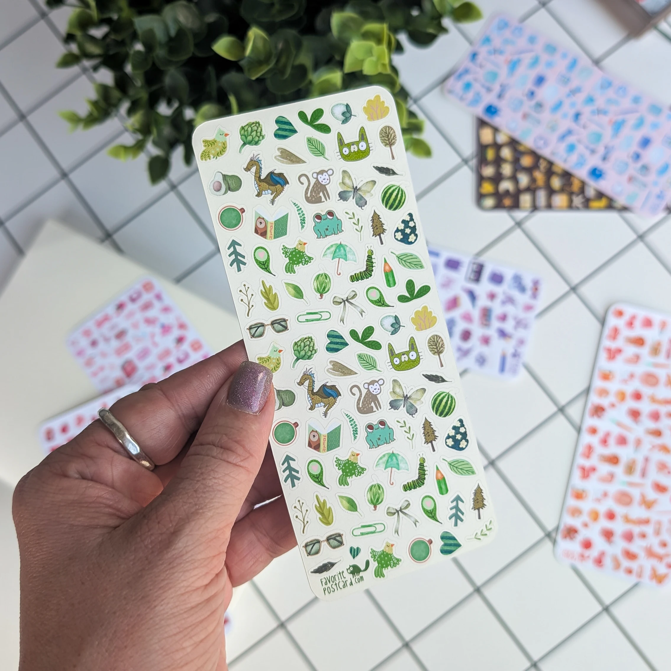 Tiny Postcard Stickers | Green Things