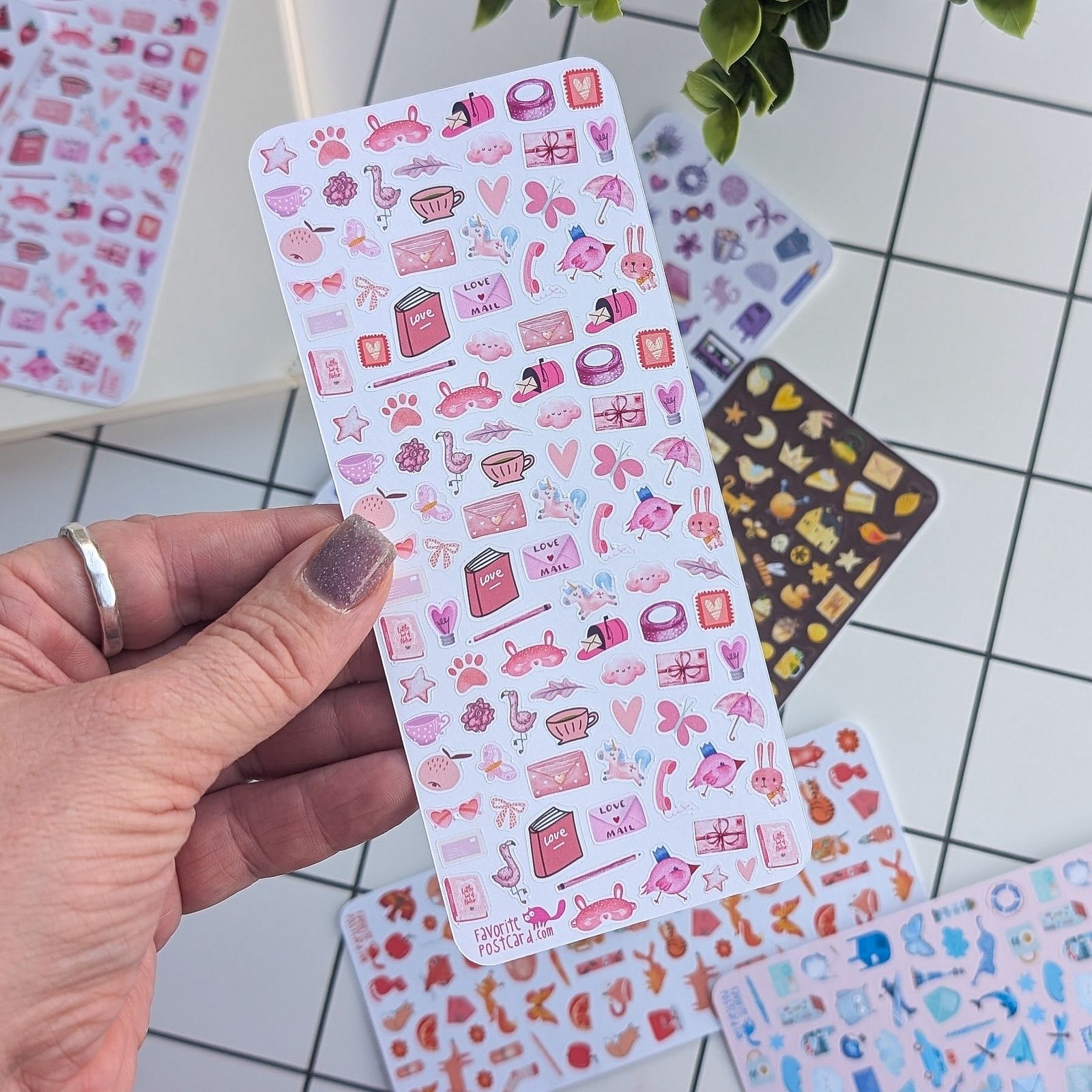Tiny Postcard Stickers | Pink Things