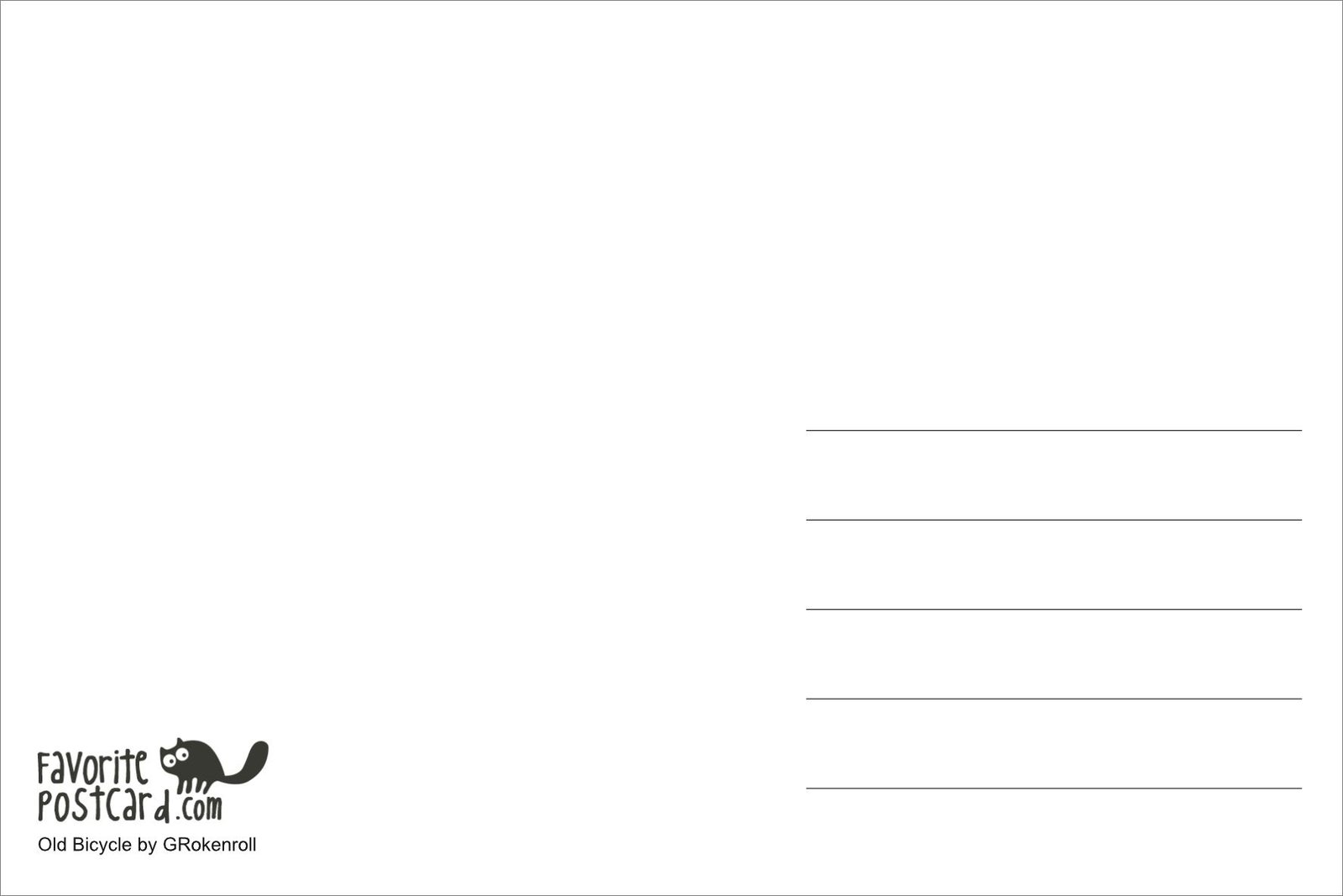Postcard #2399 | Vintage Bicycle Black and White - Image 2
