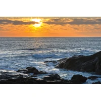 Postcard #2424 | Rocky Ocean Sunset