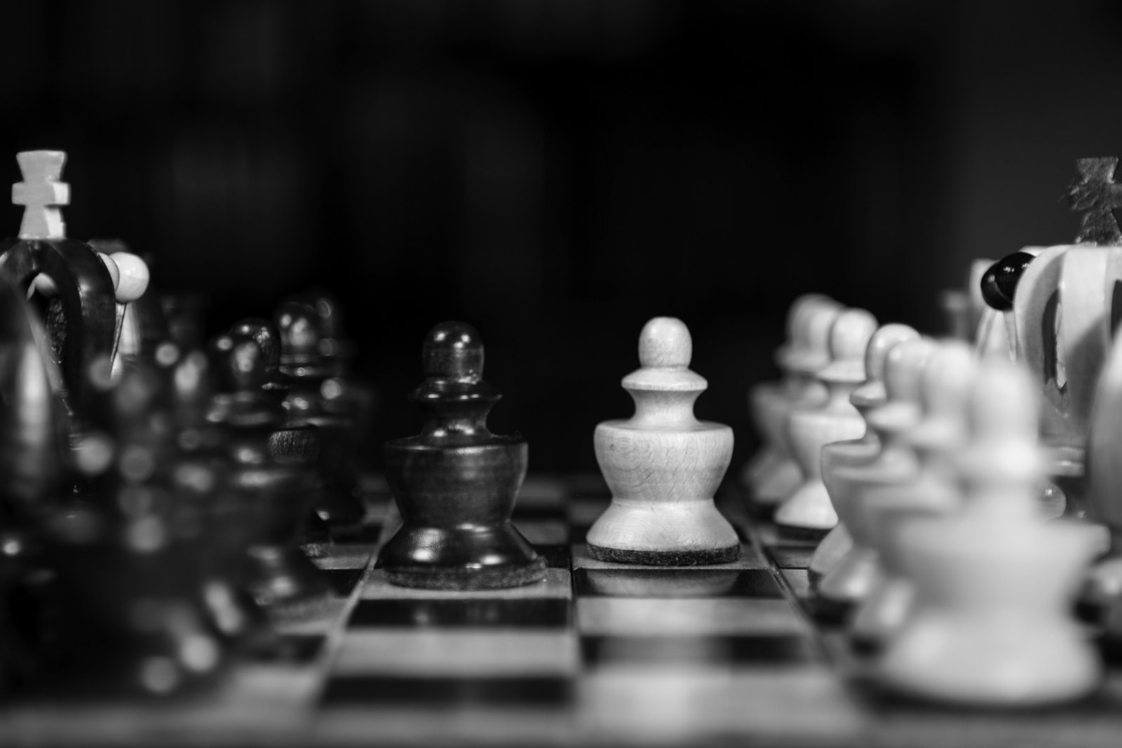 Postcard #2402 | Chess Game Black and White