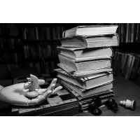 Postcard #2405 | Books and Chess Black and White